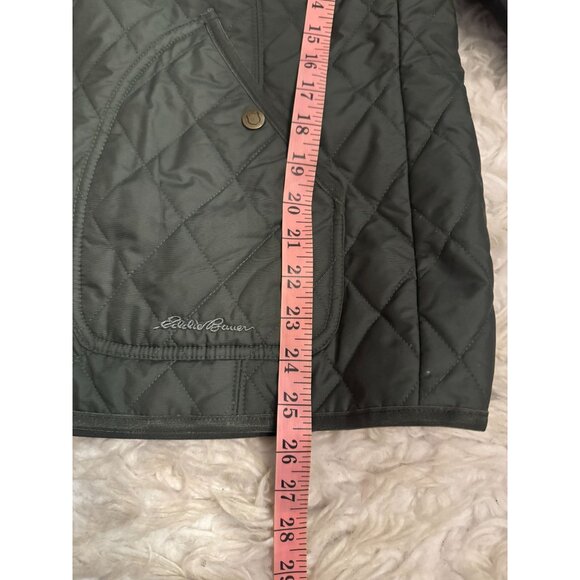 Eddie Bauer Womens Olive Green Quilted Jacket Tall Medium - Picture 10 of 11
